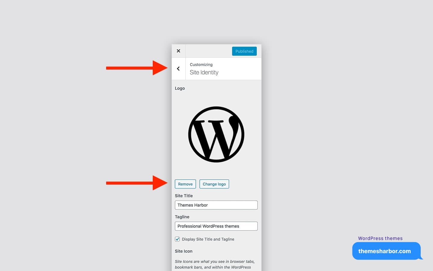WordPress option to remove logo