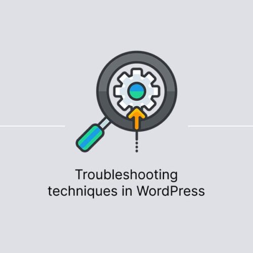 Banner for article with troubleshooting techniques in WordPress
