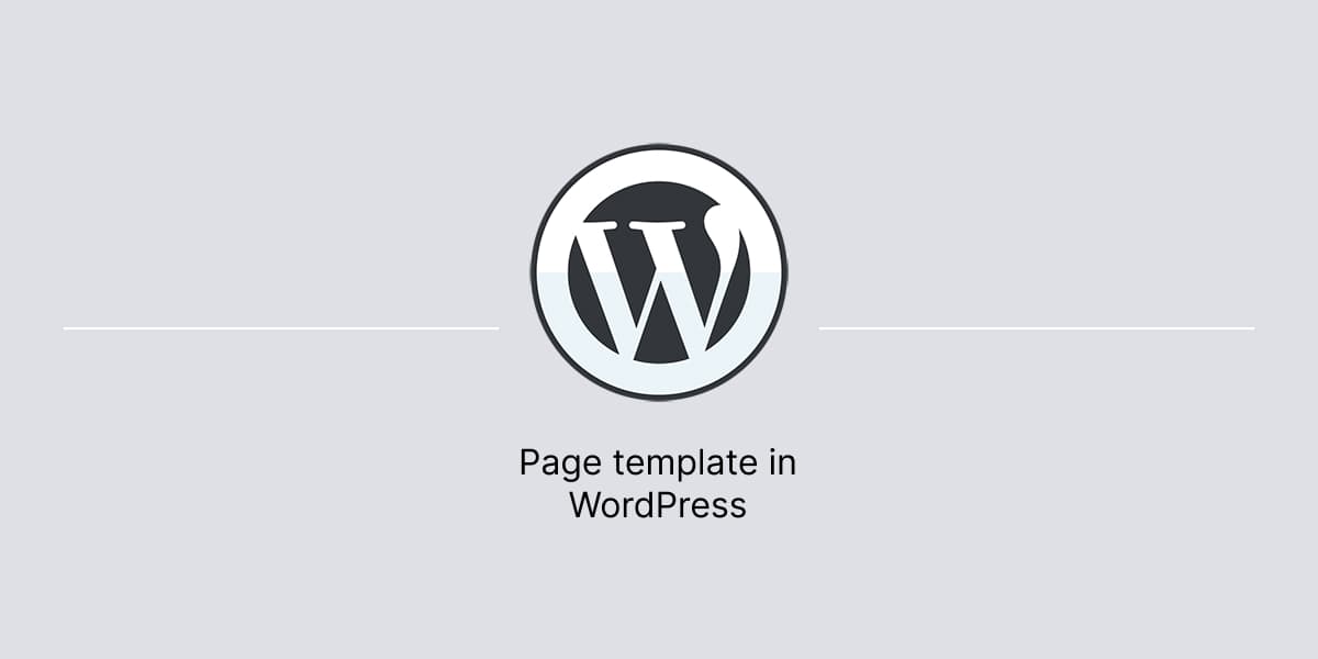 Banner for article about page template in WordPress