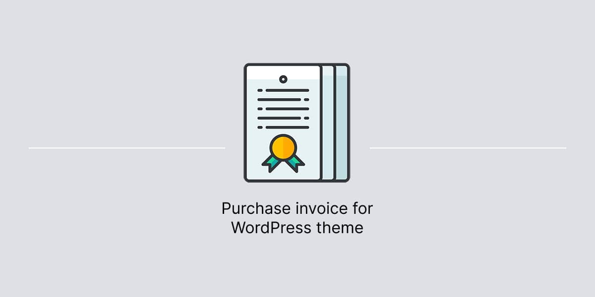 Banner for article about Purchase invoice for WordPress theme