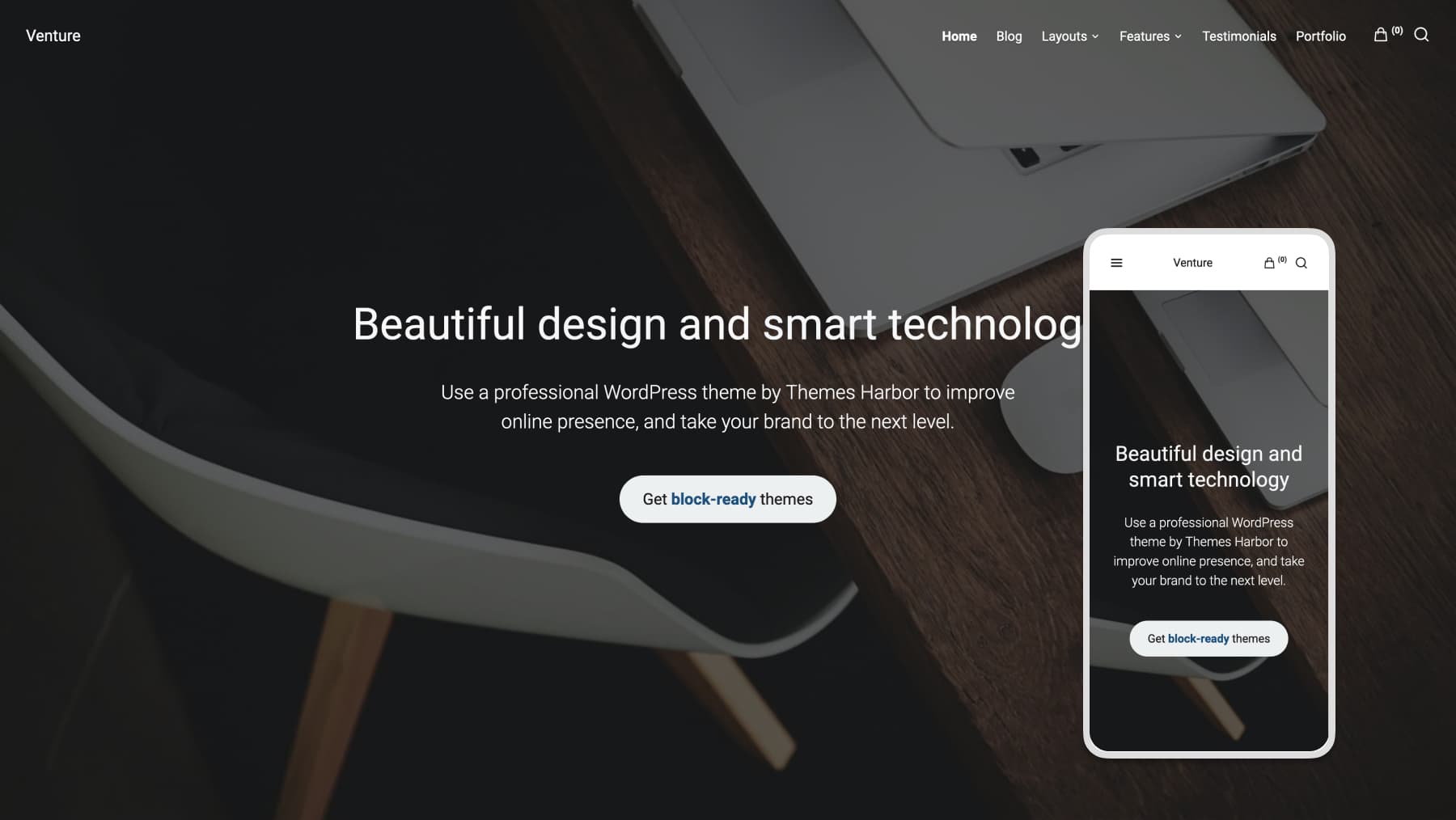Screenshot of the Venture theme for WordPress by Themes Harbor